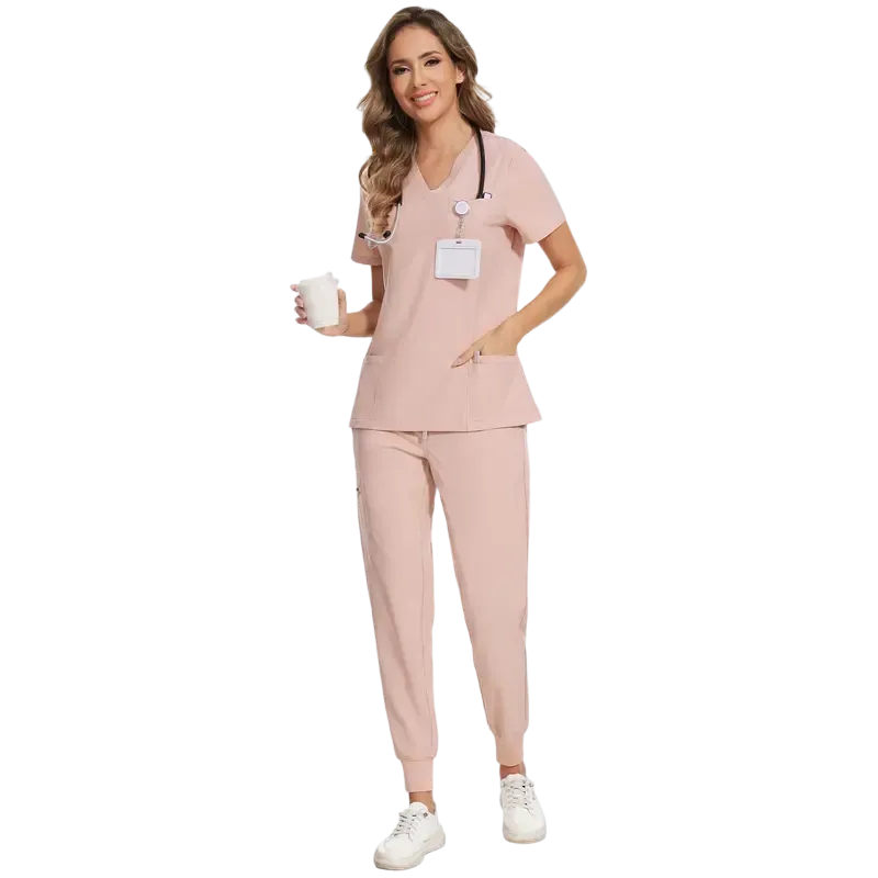 Women's Medical Suit - V-neck Top and Sweatpants
