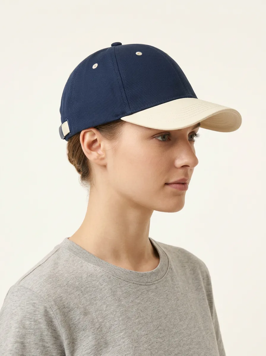 Unisex Minimalist Contrast-Brim Baseball Cap