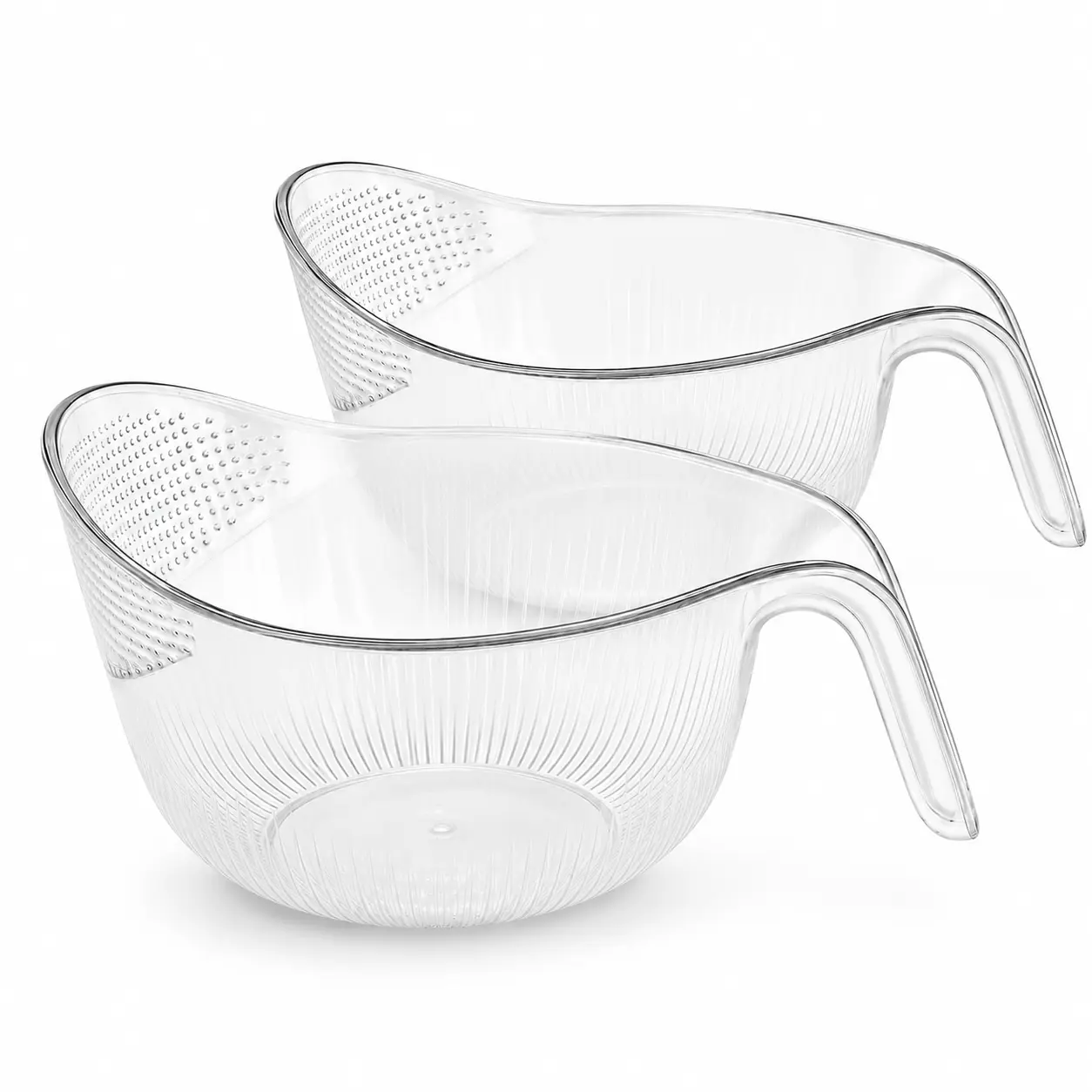 Multifunctional Rice Strainer with Handle - Clear BPA-Free Kitchen Colander - Choose Your Pack