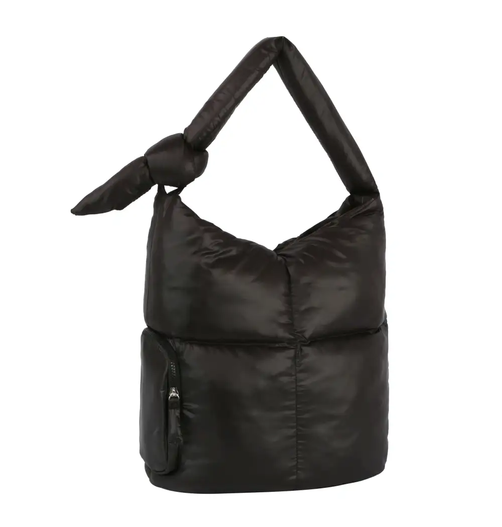 Everyday Detail Pocketed Nylon Hobo Shoulder Bag