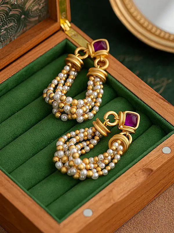 Graceful Textured Drop Earrings
