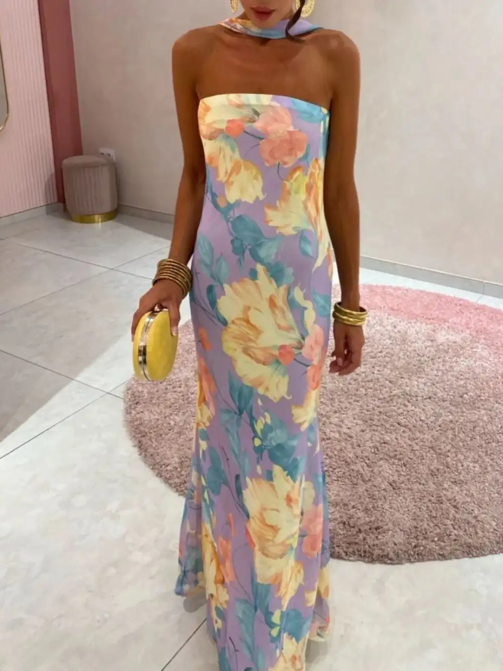 Smooth Finish Printed Maxi Dress