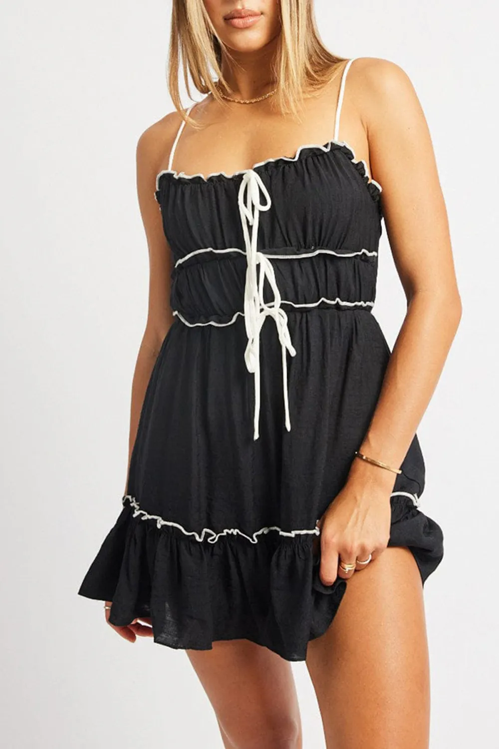Black Fit And Flare Mini Dress