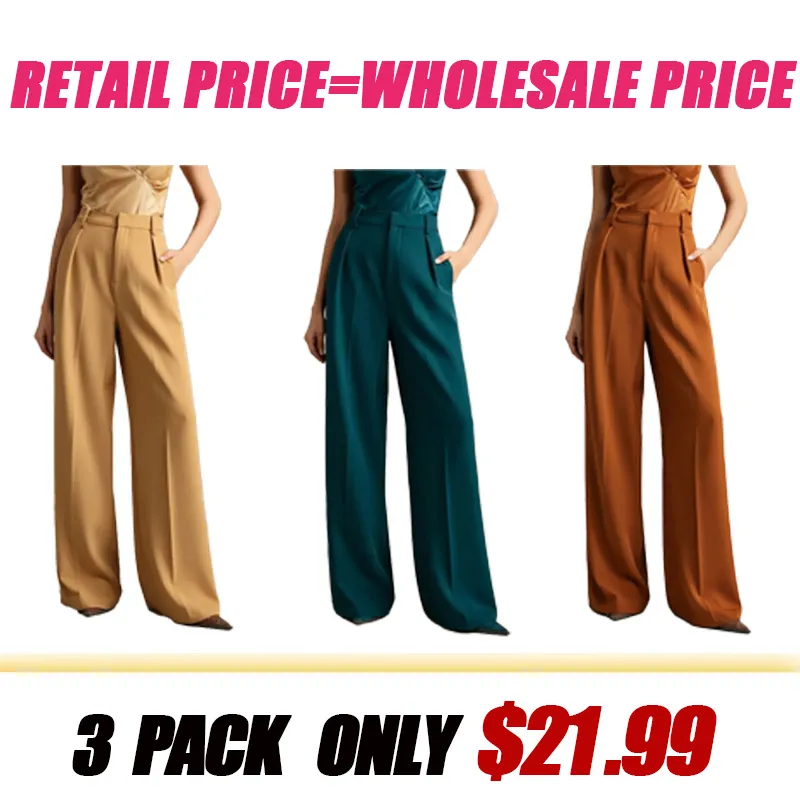 Women's Solid Color Basic Wide-Leg Loose Pants