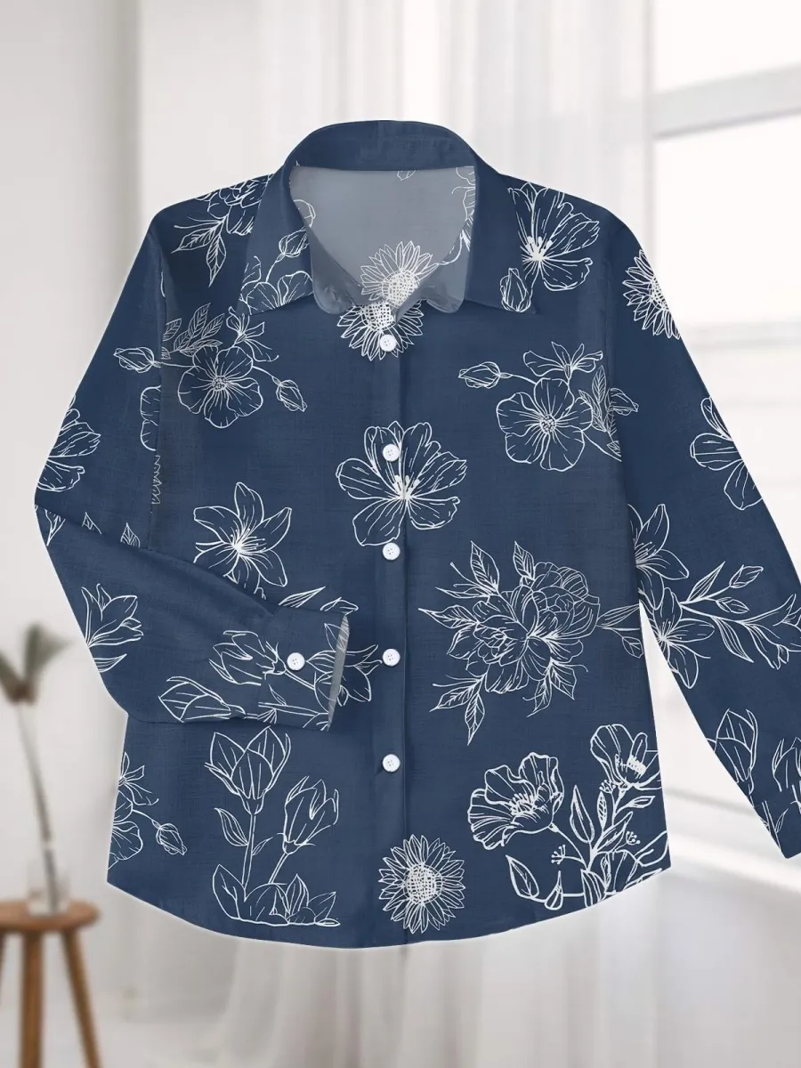 Minimalist Floral Button Shirt