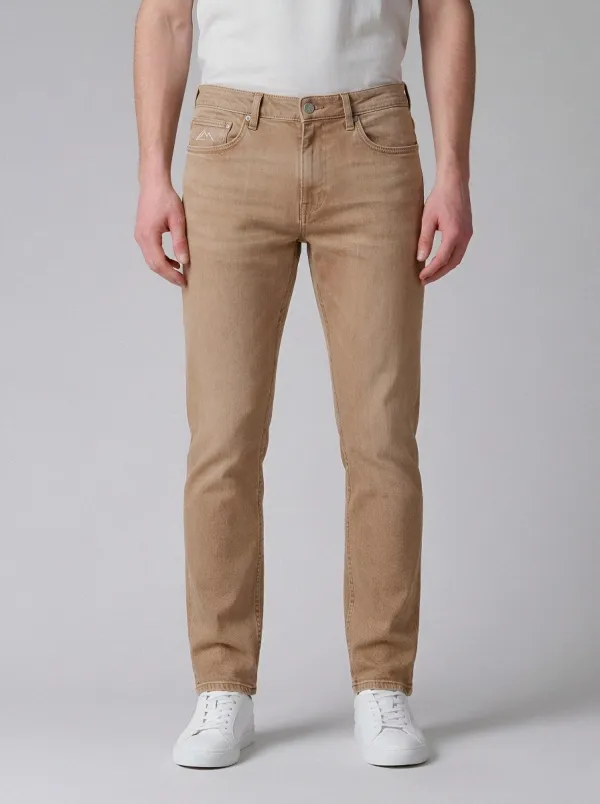Men's Classic Flexible Mountain Logo Stretch Denim Jeans