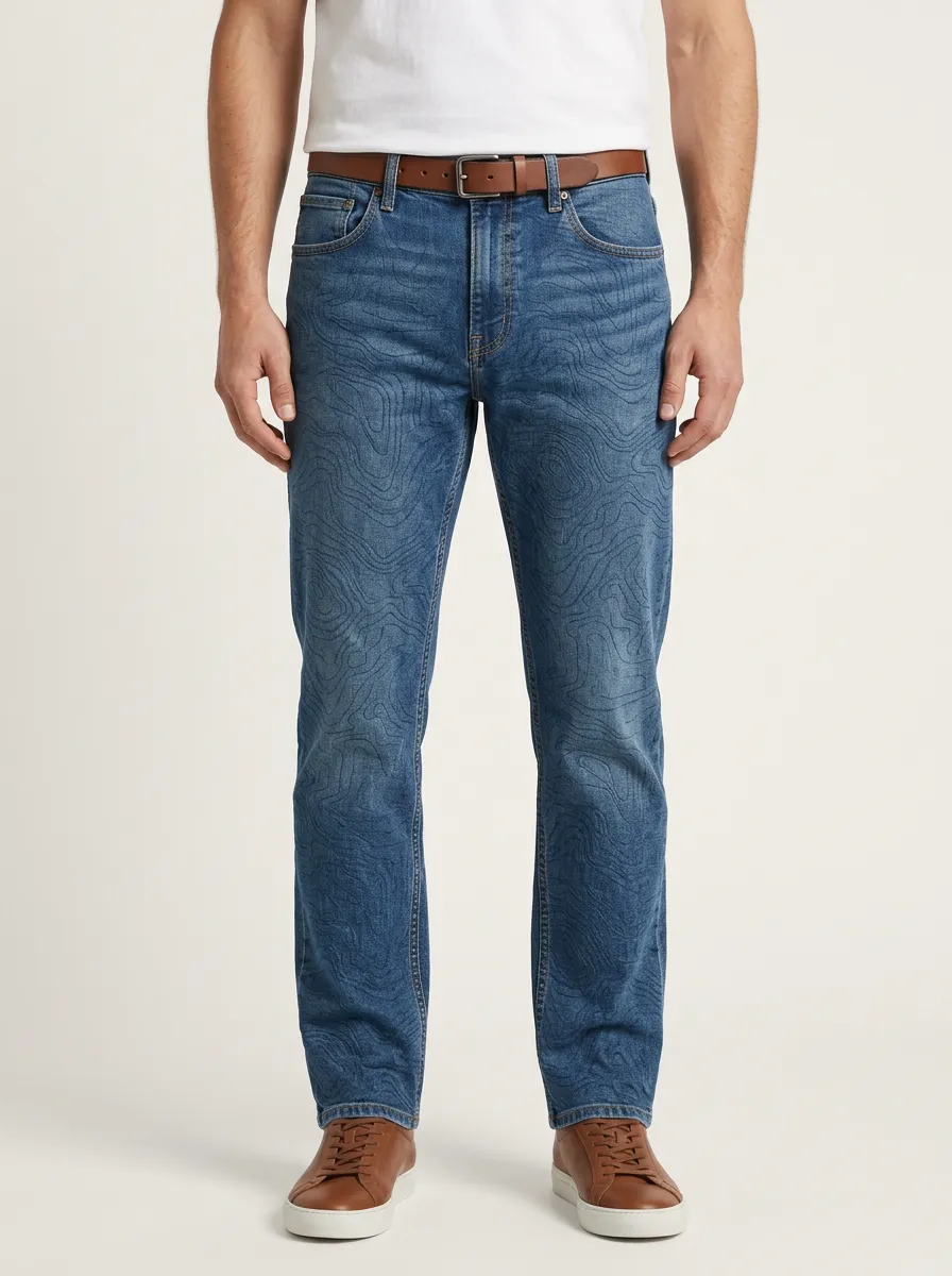Topographic Map Straight Jeans