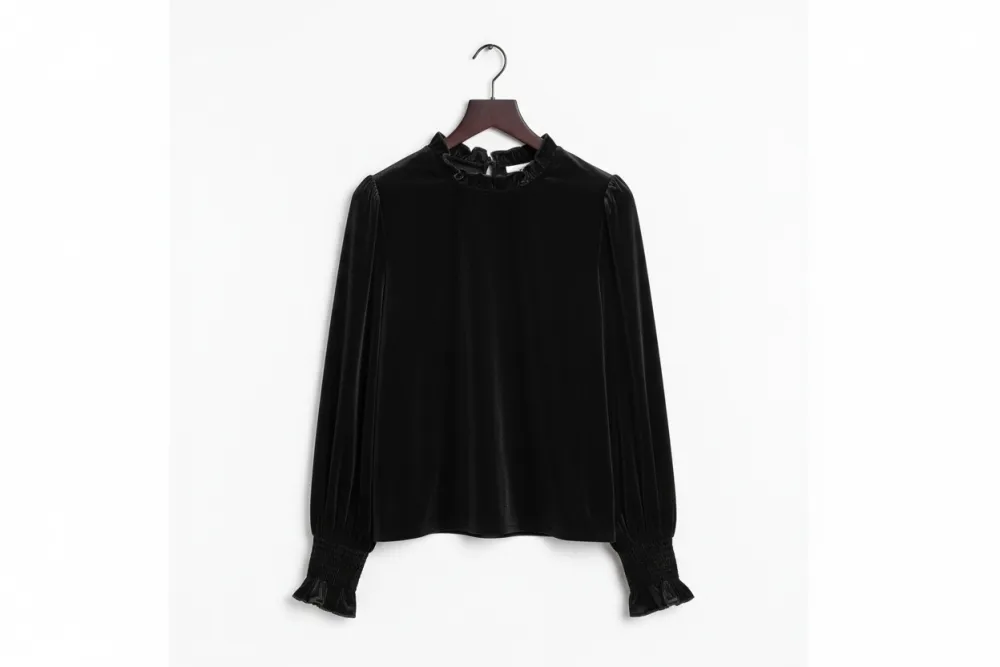 Ruffled Frilled Smocked Blouse