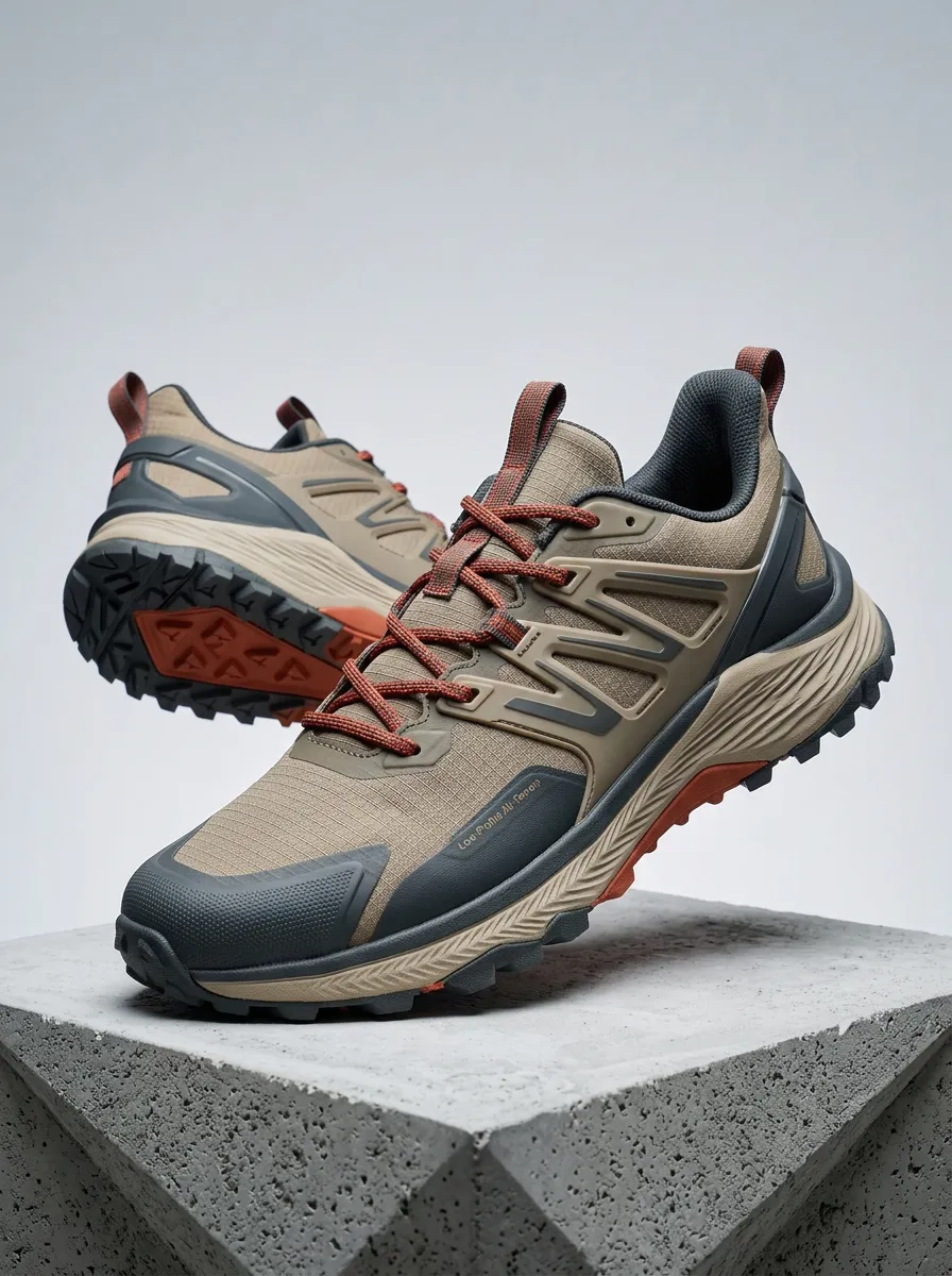 Men's Outdoor Hiking Tan Brown Printed Sneakers