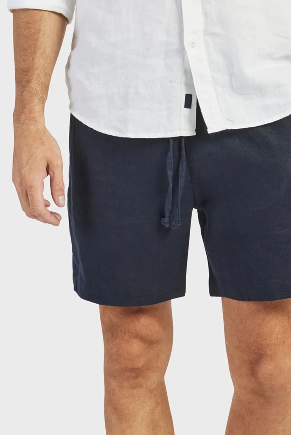 Navy Linen Shorts