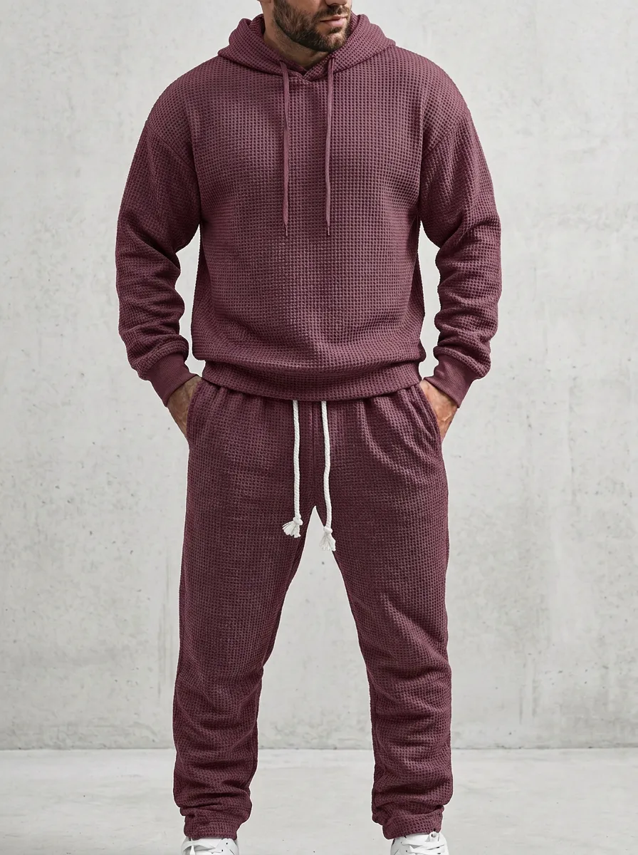 Refined Layering Men's Knit Sweater Tracksuit Set