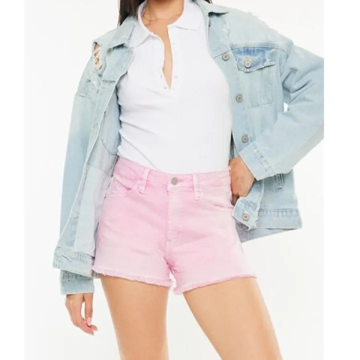 Raw Hem High Waist Denim Shorts