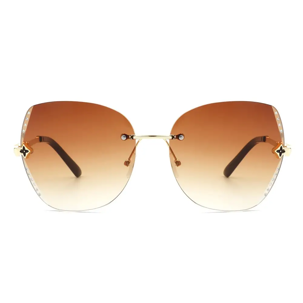 Cozy Rimless Butterfly Frame Sunglasses
