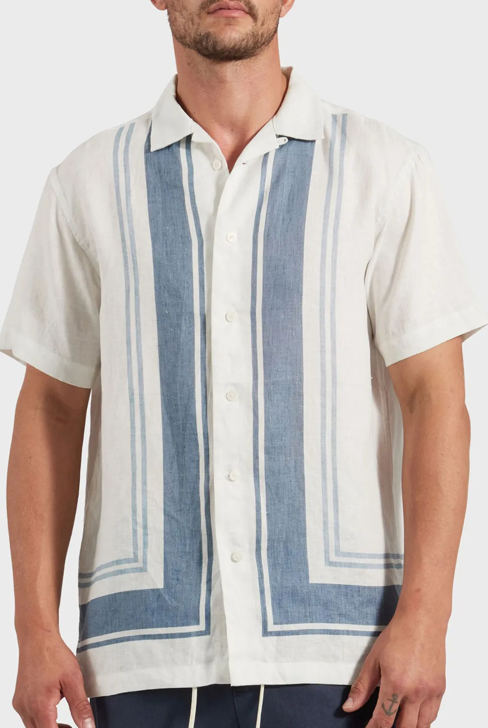 Charlie Short Sleeve Shirt-White/peach