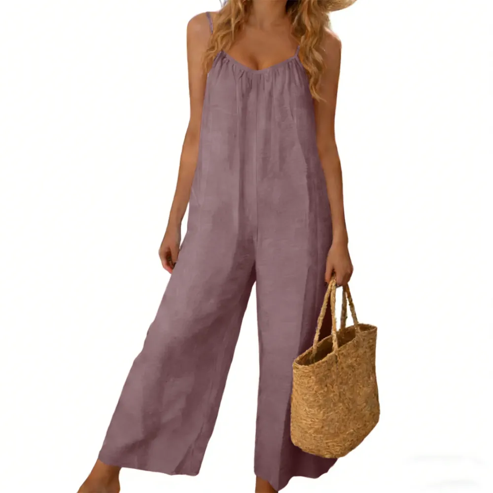 🔥Hot Sale💥-Women's Backless Spaghetti-Strap Jumpsuit🔥 (Sizes XS–5XL)