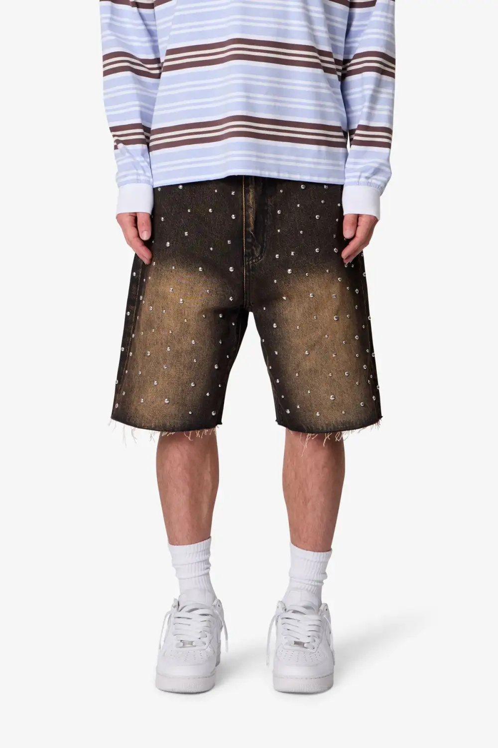 Baggy Studded Denim Shorts