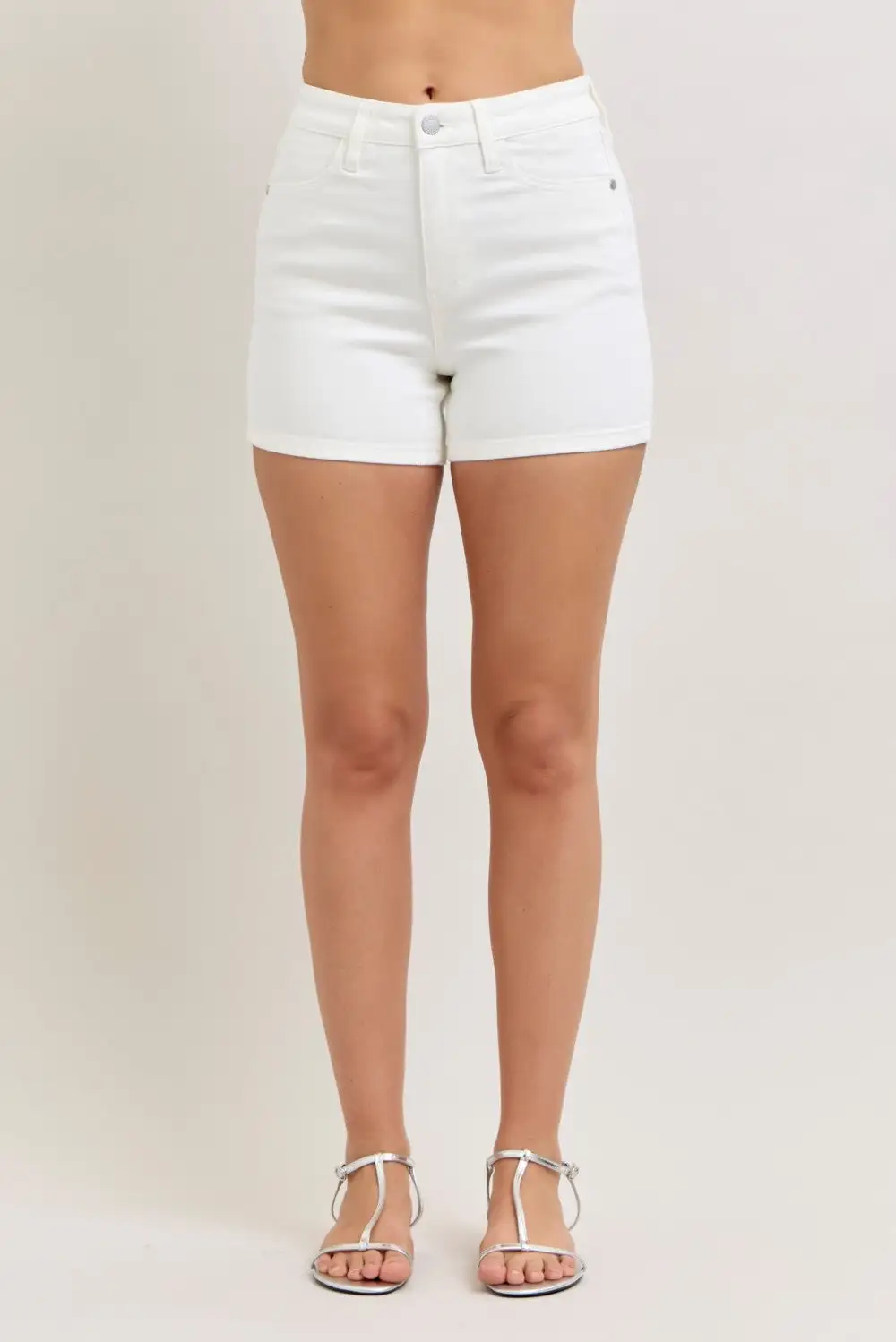 Full Size High-Waisted Slim Short Plus Size