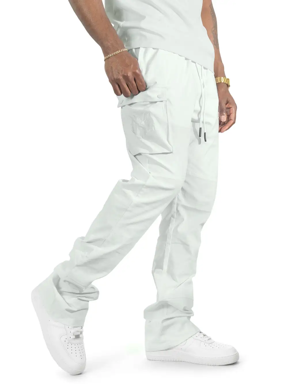 Tapered Nylon Pants White