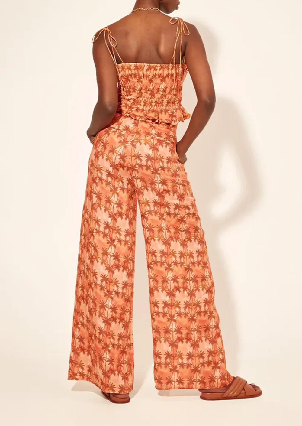 POCKETED WIDE LEG PANTS