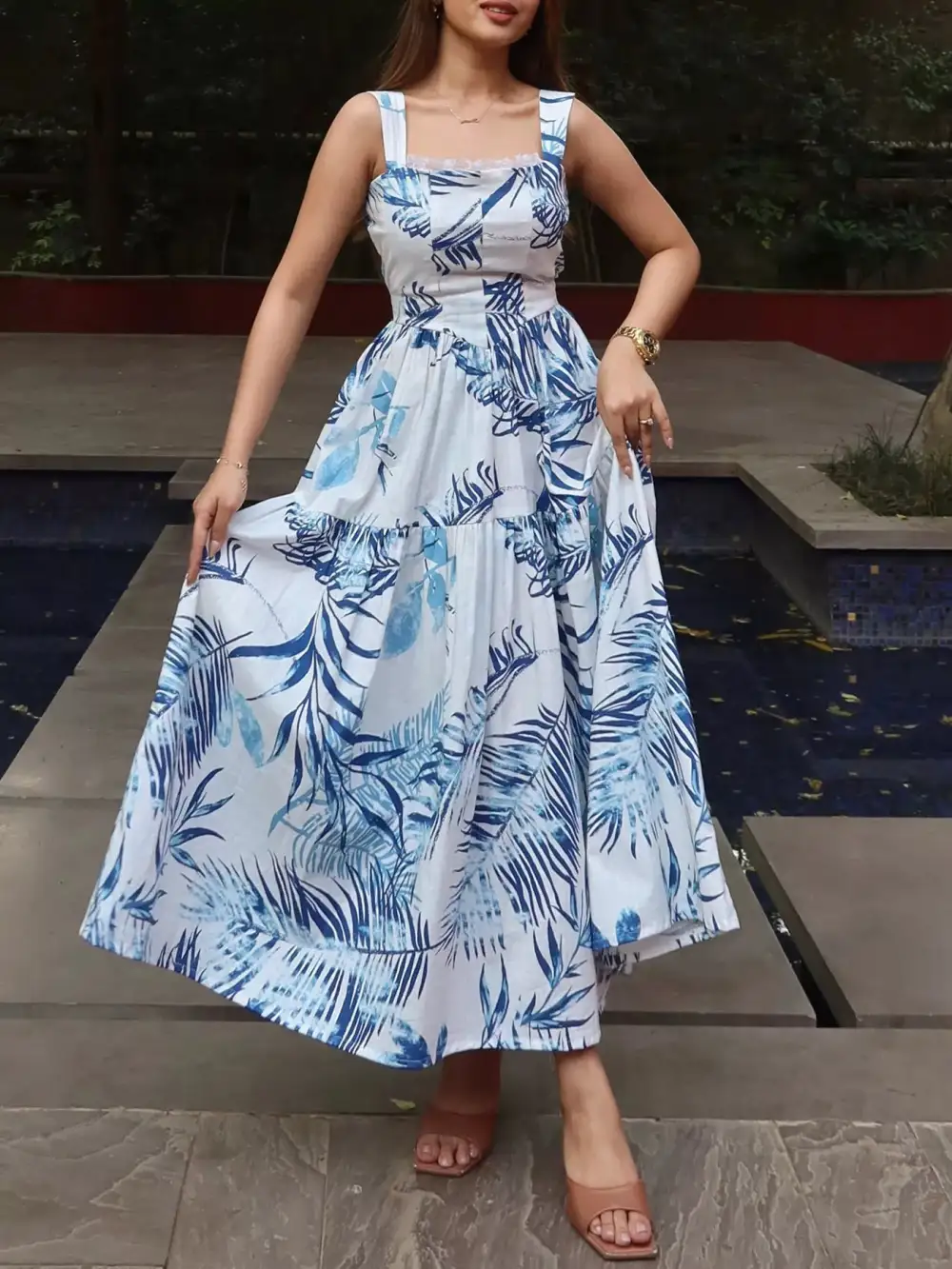 Printed Tiered Maxi Dress