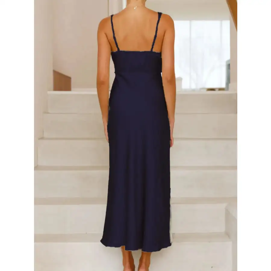 Satin Asymmetrical Midi Dress