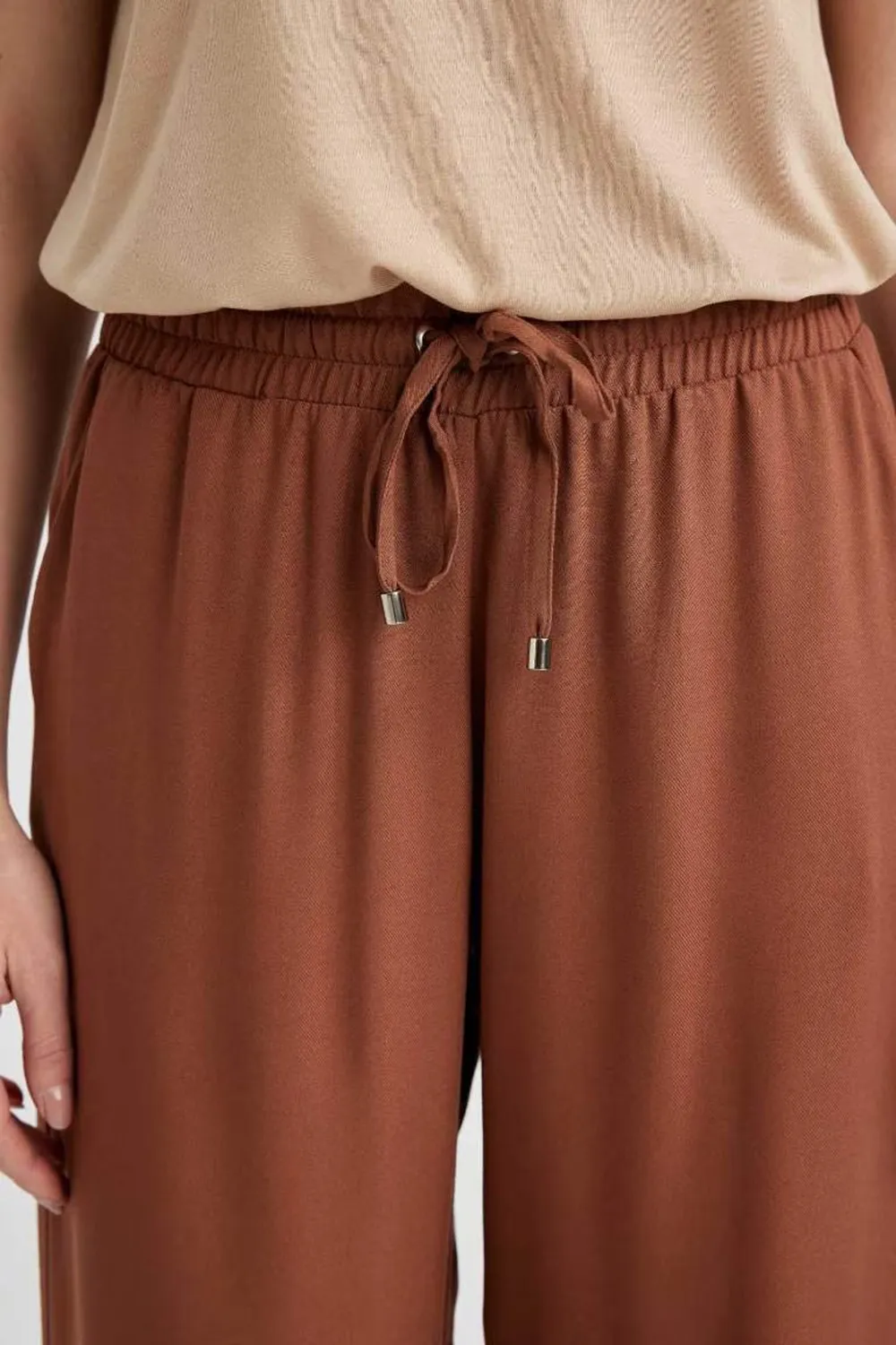 Wide Leg Viscose Trousers