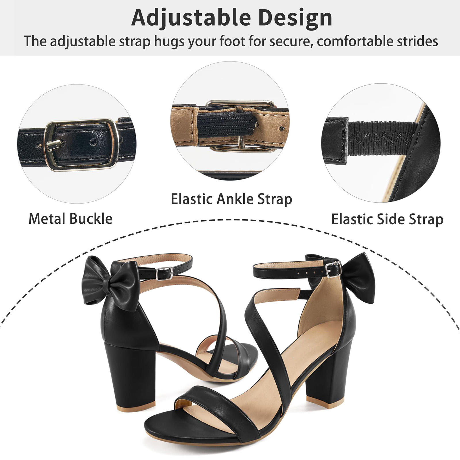 Alessia Bow Chunky Heel Sandals