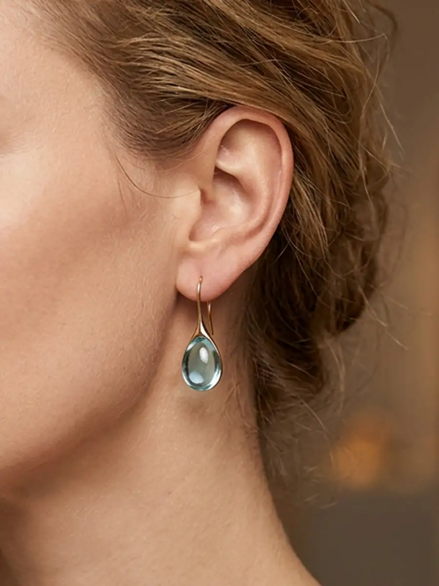 Lustrous Abstract Drop Earrings