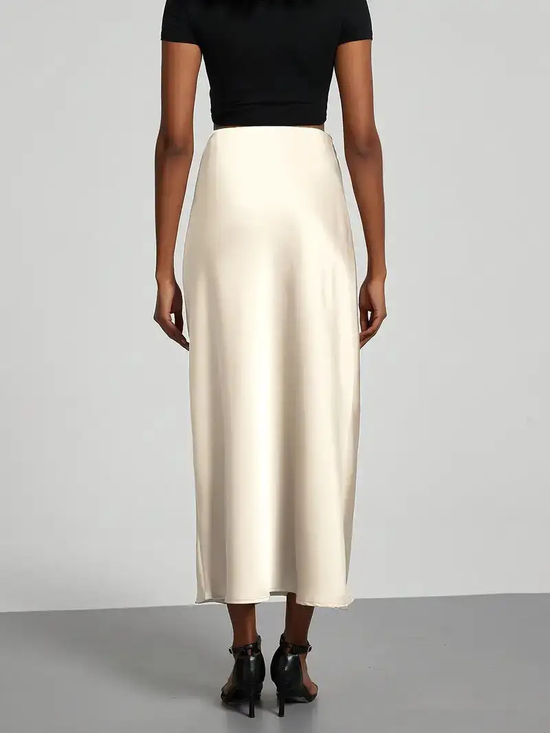 Structured Satin Bias Cut Skirt