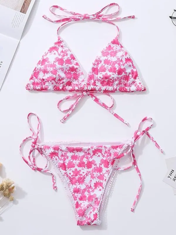 Split Floral High End Bikini Swim Set