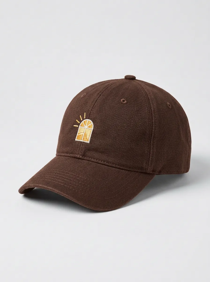 Window-Motif Embroidered Minimal Unisex Baseball Cap