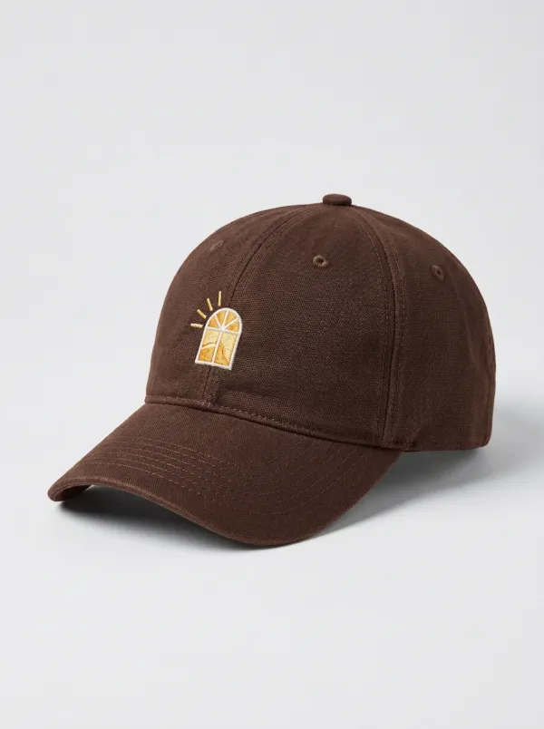 Window-Motif Embroidered Minimal Unisex Baseball Cap