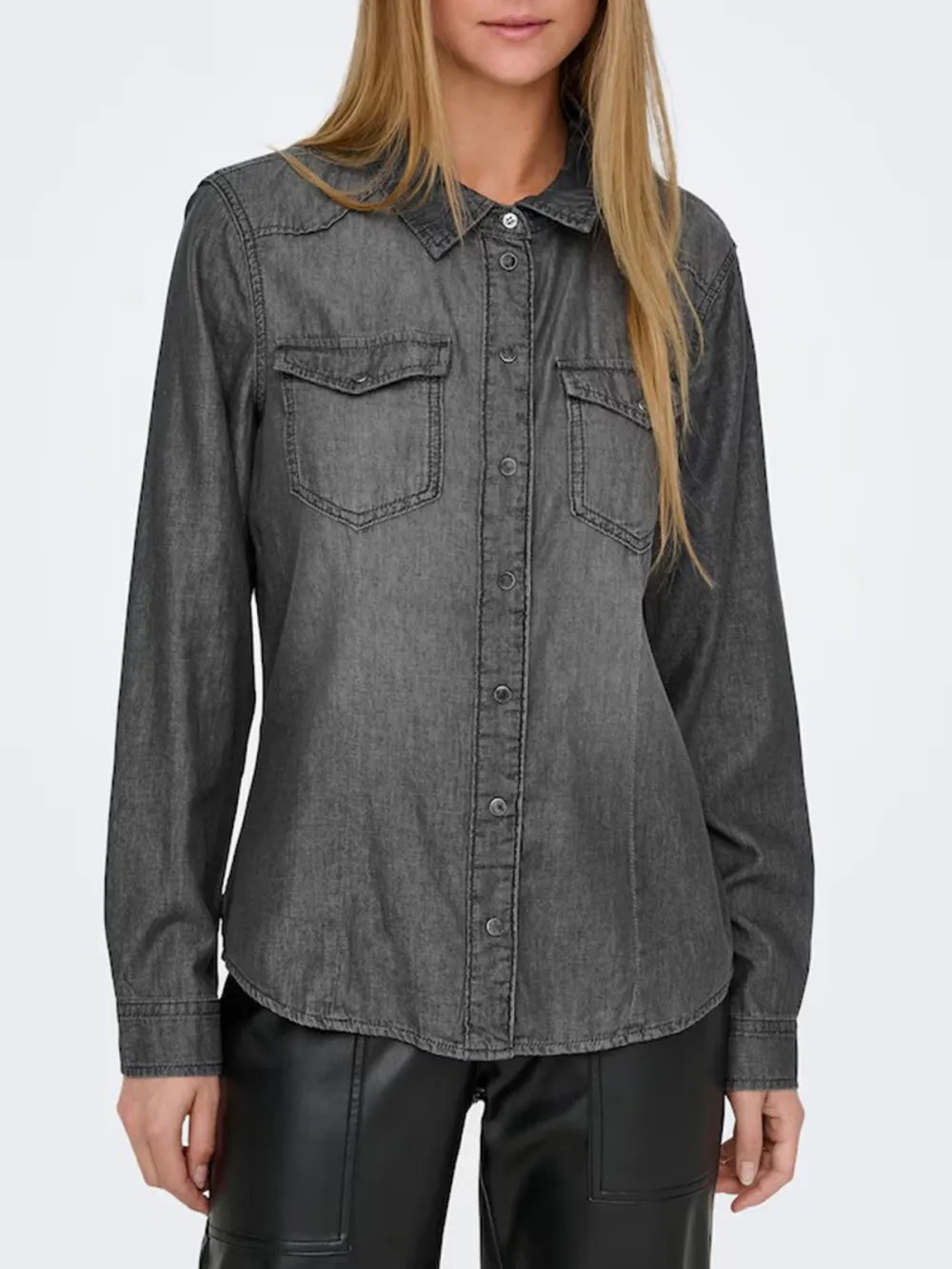 Breast Pocket Casual Style Blouse
