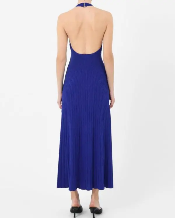 A-line Silhouette Halter Neck Knit Dress