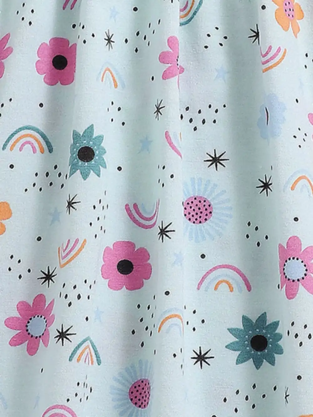 Girls Floral Print Spaghetti Strap A-Line Dress