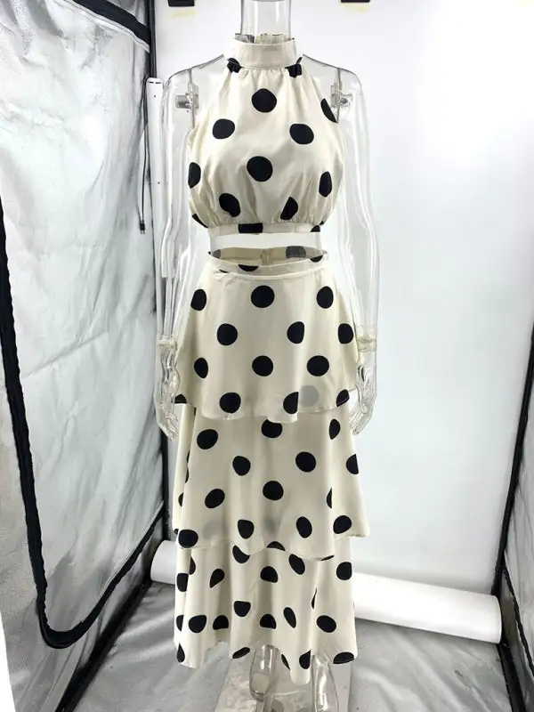 Calm Halter Sleeveless Detail Coordinated Set