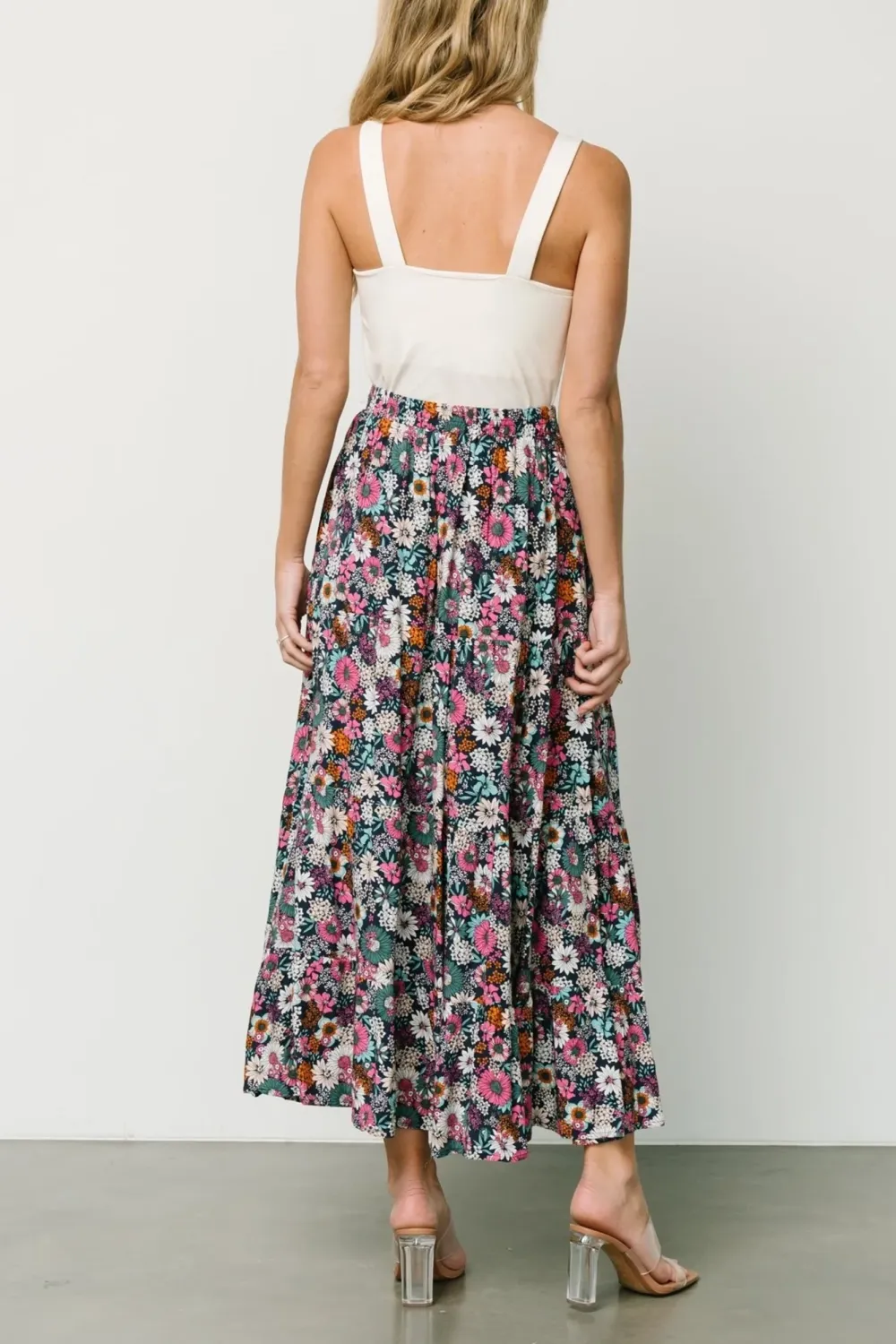 Breathable Lightweight High-Waisted Floral Skirt