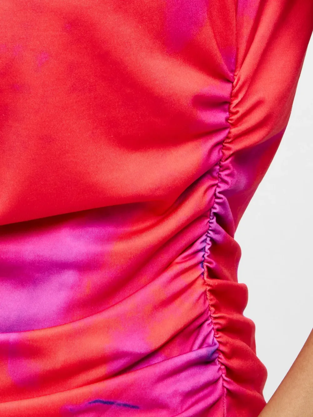 Abstract Art Turtleneck Pleated Top