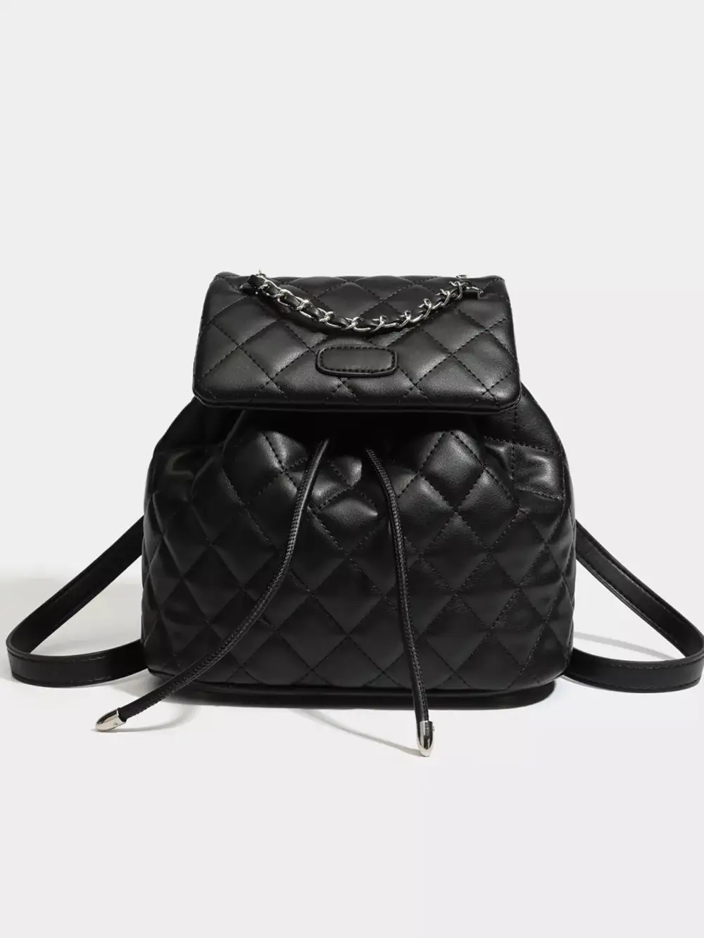 Quilted Chain Flap Backpack Bag