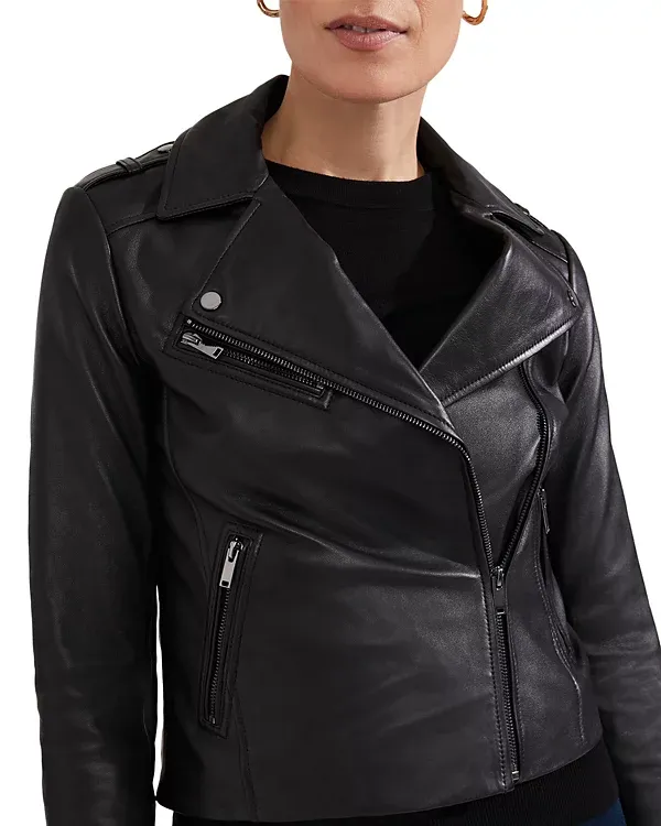 Black Casual Style Leather Jacket