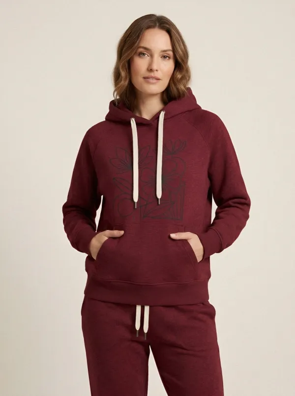 Women's Heather Grey Relaxed Fit Solid Hoodie & Pants Set