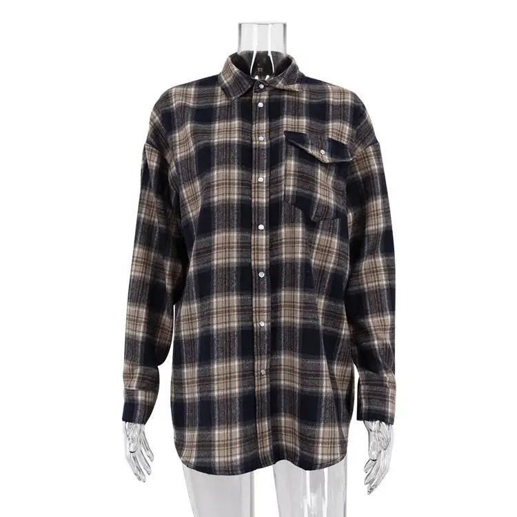 Soft Plaid Casual Outerwear Jacket