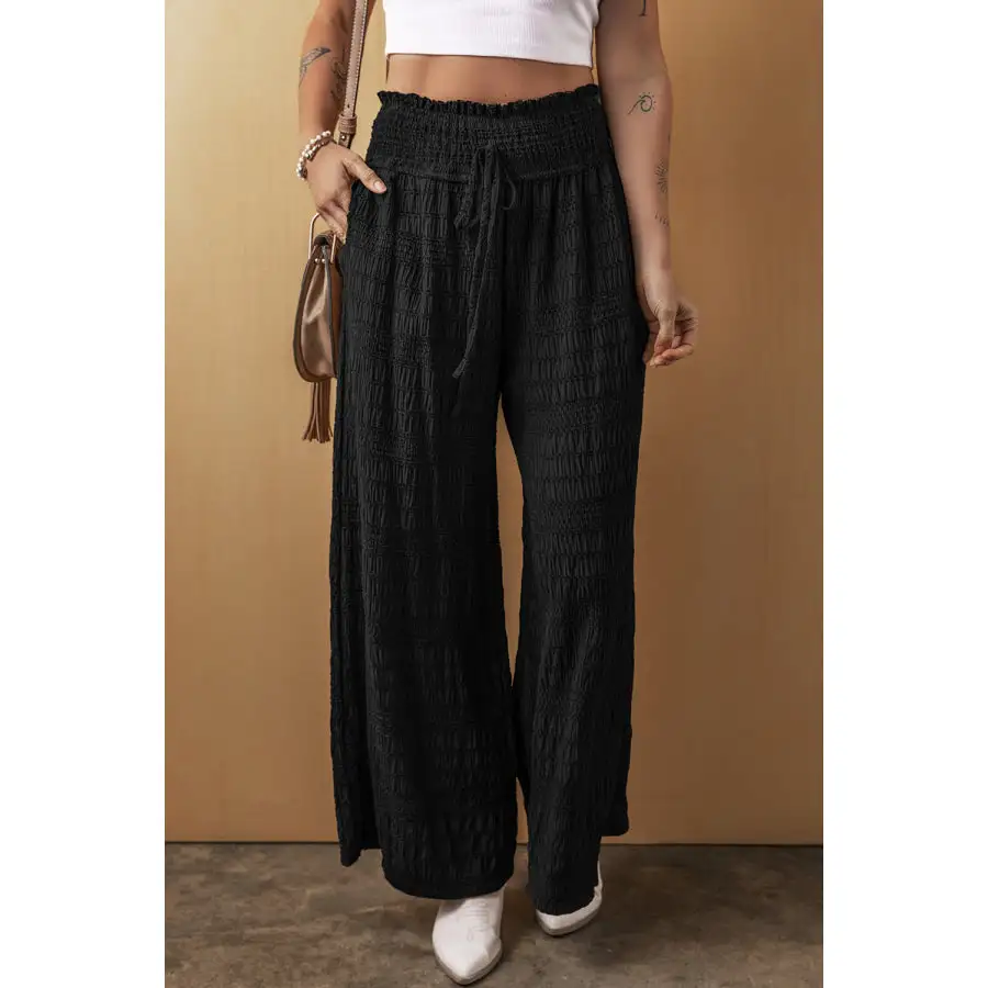 Casual Tied Wide Leg Pants