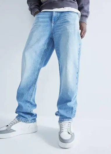Men's  Blue Straight-Leg Stylish Casual Jeans