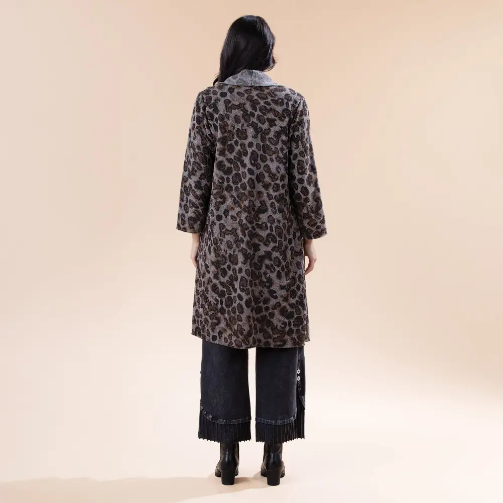 Charming Cheetah Open Front Jacket