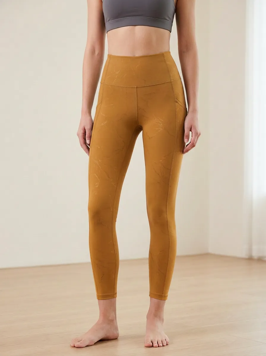 Women's Marble Print Yoga Subtle All-Over Marble-Effect Print Yoga Leggings