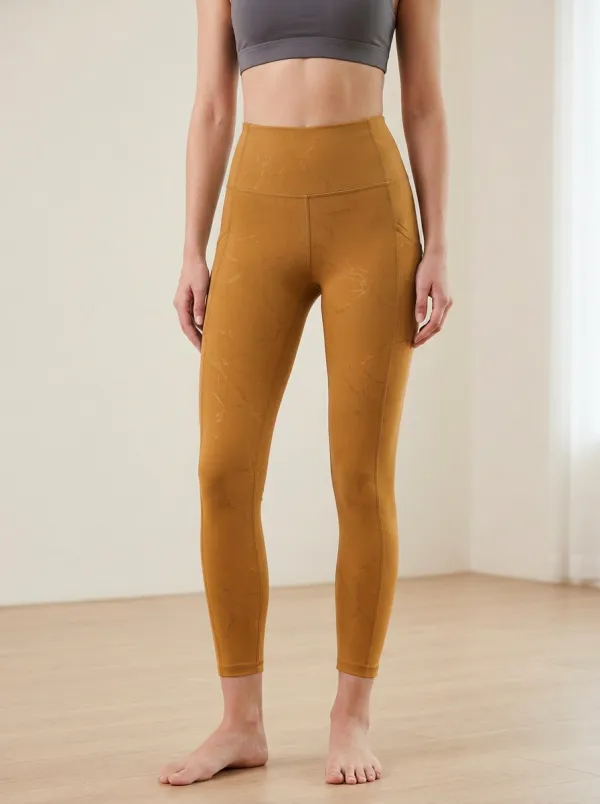 Women's Marble Print Yoga Subtle All-Over Marble-Effect Print Yoga Leggings