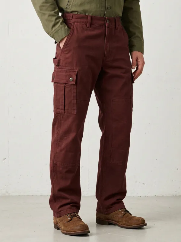 Men's Brown Multi-Pocket Utility Cargo Pants