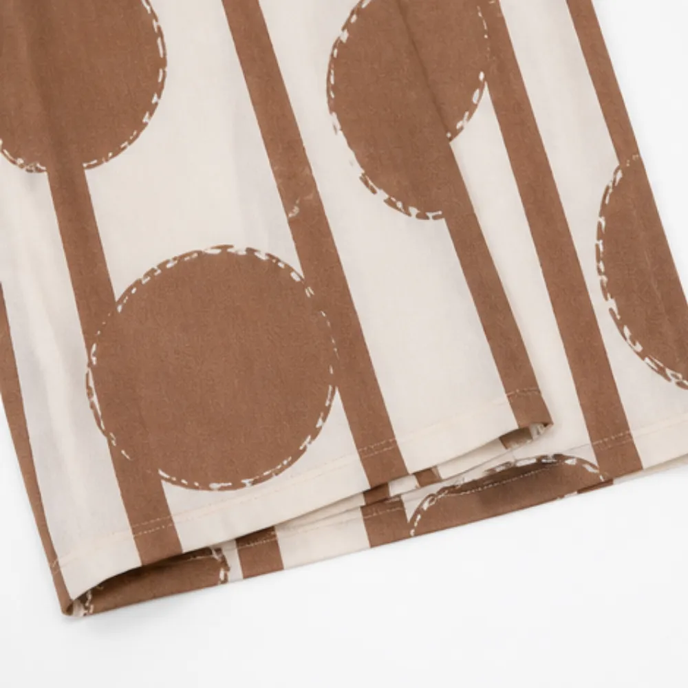 Asymmetric Drape Print Pants Set