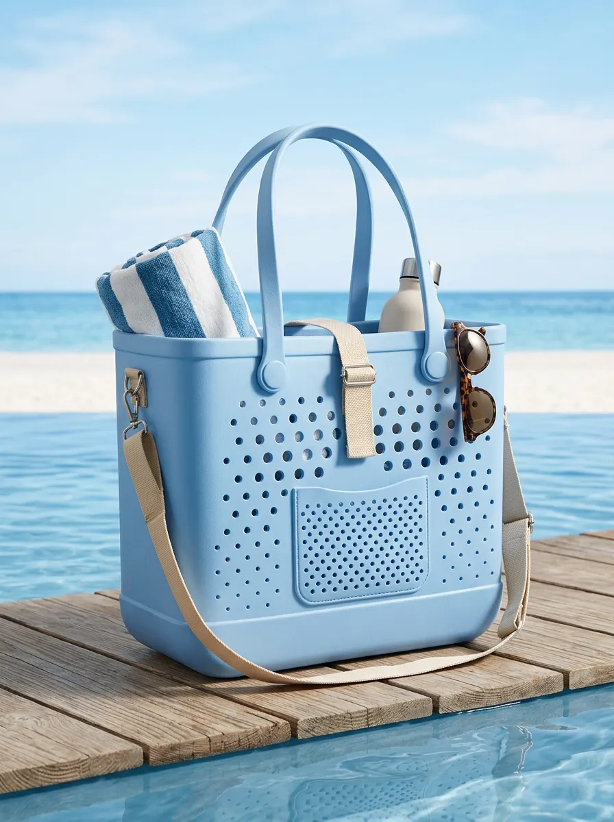Sunlit Shore Hollow-Out Beach Tote